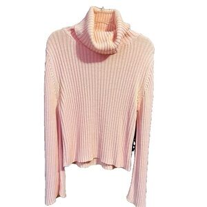 Vintage Northern Reflections Light Pink Sweater Bell Sleeves sz L Cotton/Ramie